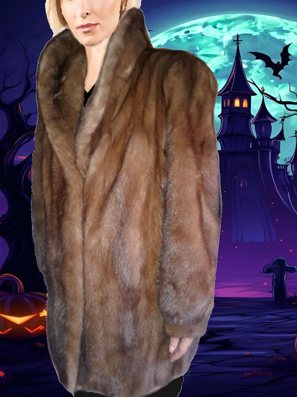 Pappas Genuine Mink Fur Coat